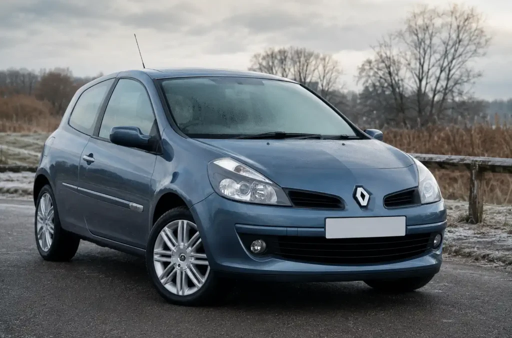 Main vérifiant le niveau de liquide de refroidissement sous le capot d’une Clio 3