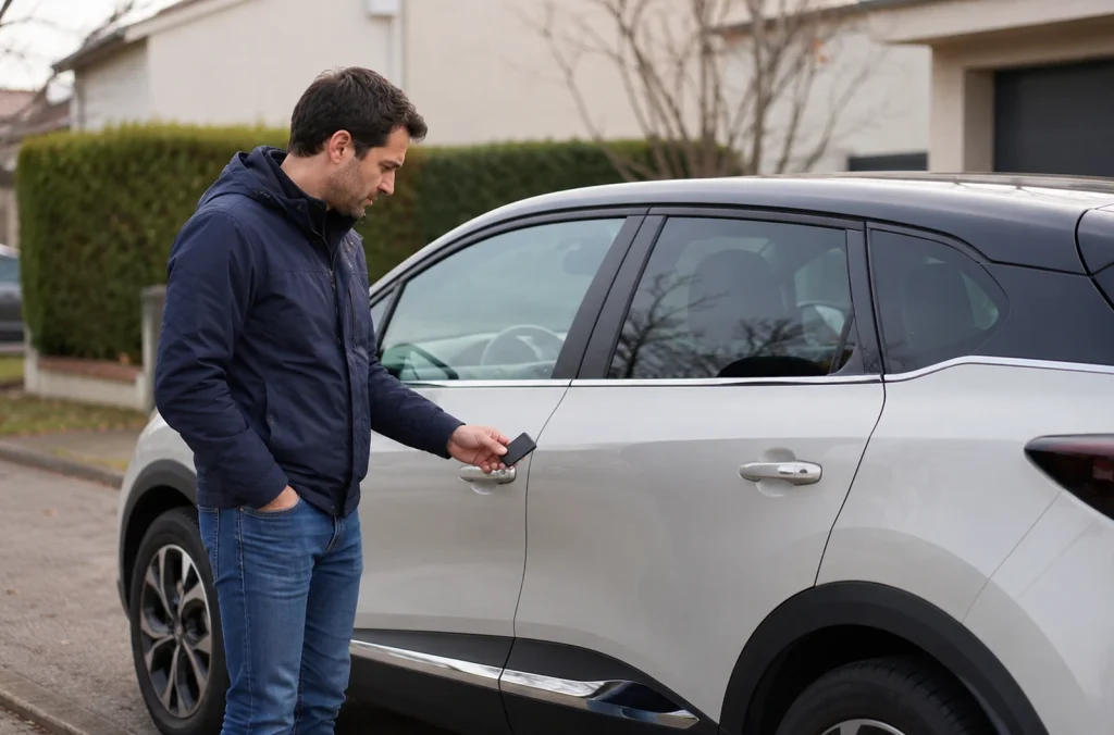 Carte main libre devant une Renault Captur qui ne se déverrouille plus