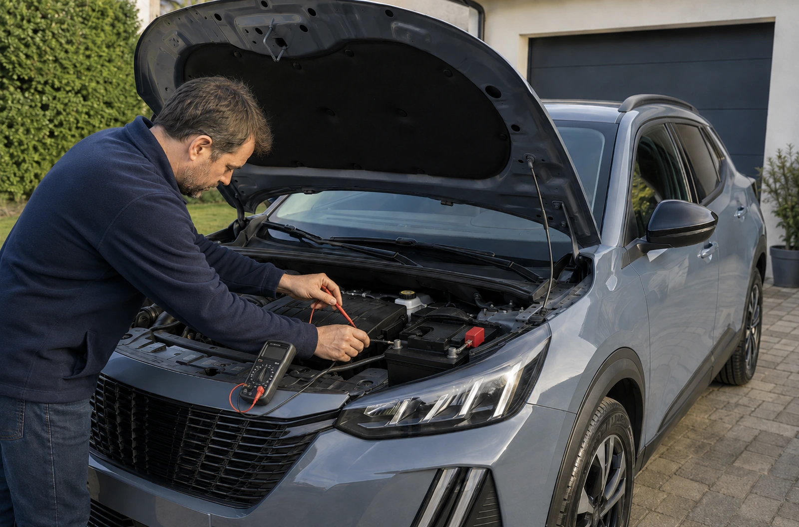 Contrôle de la batterie 12 V d’un SUV après une panne d’écran