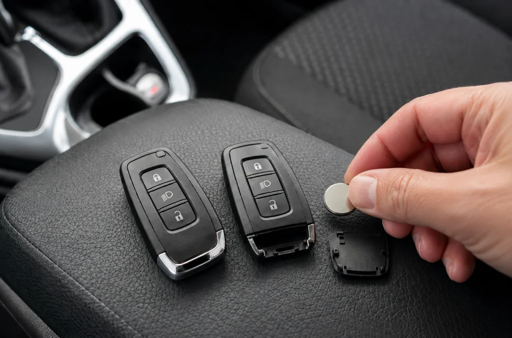 Deux clés mains libres et une pile vérifiées pour un problème de détection sur Peugeot 308